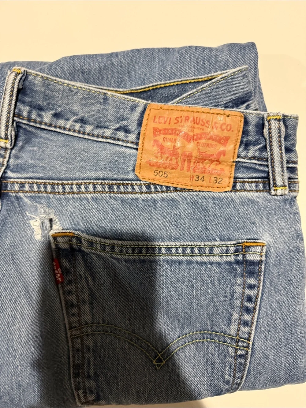 Levi's light blue denim 505 relaxed jeans